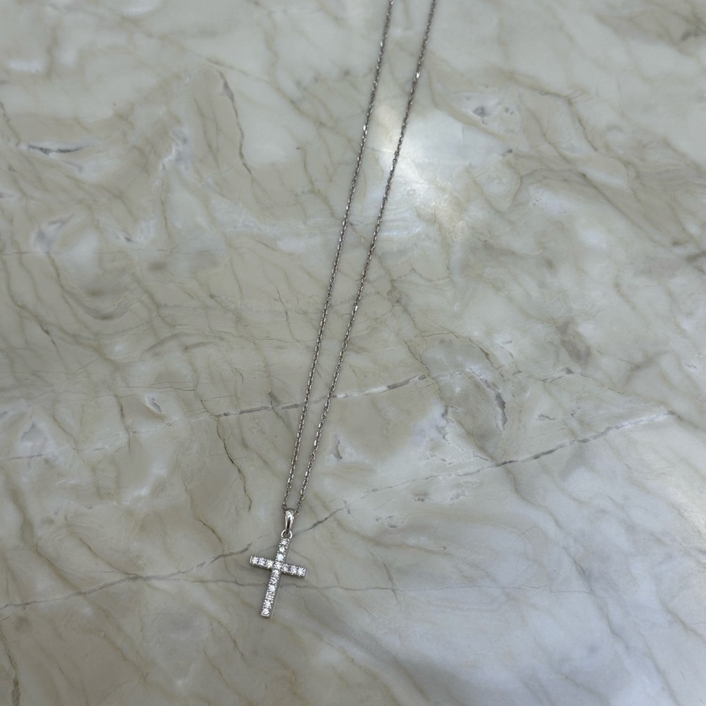 Diamond cross necklace